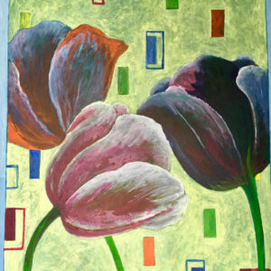 3 paarse tulpen
