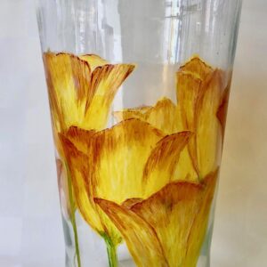 Vaas tulpen geel groen